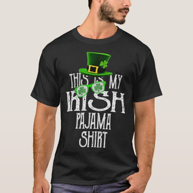 Camiseta Este É O Meu Garoto Irlandês Pajama Shamrock Green (Frente)