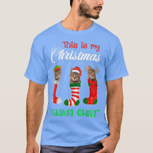 Camiseta Este É O Meu Gatinho De Natal Do Pajama No Xmas