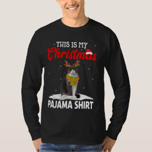 Camiseta Este É O Meu Gato De Dobra Escocês Do Pajama De Na
