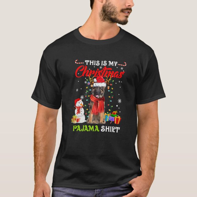 Camiseta Este É O Meu German shepherd De Natal Do Pajama (Frente)