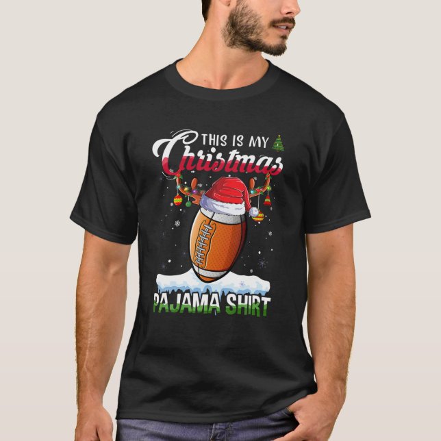 Camiseta Este É O Meu Jogo De Natal De Futebol Do Pajama (Frente)
