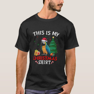 Camiseta Este é o meu Macaw Santa Hat Natal Pajama T Shir