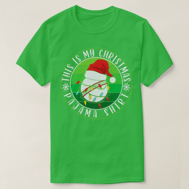 Camiseta Este é o meu Natal Cricket Ball Santa Hat (Frente do Design)