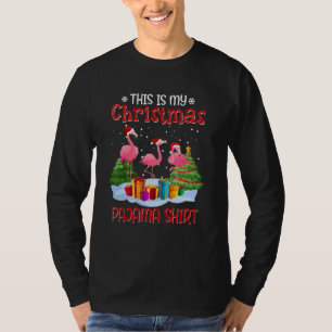 Camiseta Este É O Meu Natal Da Família Pajama Flamingo Xmas