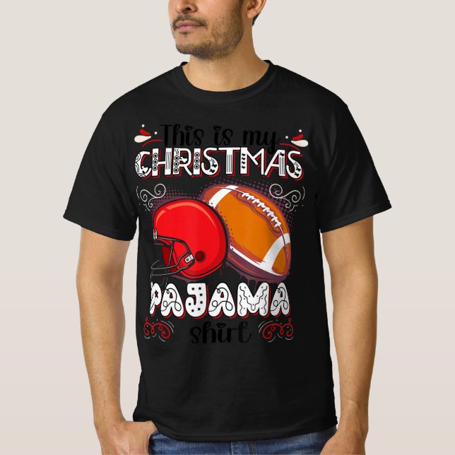 Camiseta Este É O Meu Natal De Futebol Do Pajama (Frente)