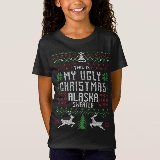 Camiseta Este é o meu Natal Feio no Alaska Sweater Engraçad (Frente)
