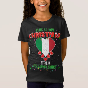 Camiseta Este É O Meu Natal Luzes Adoram A Itália Bandeira