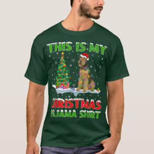 Camiseta Este É O Meu Natal Pajama Airedale Terrier Chri