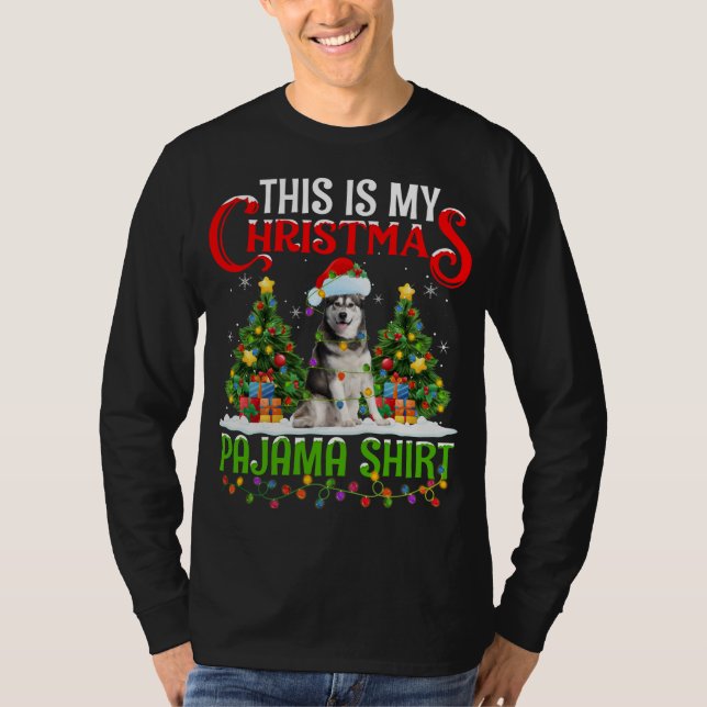 Camiseta Este É O Meu Natal - Pajama Alaskan Malamute Chris (Frente)