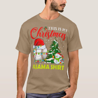 Camiseta Este É O Meu Natal Pajama Baseball Tre De Natal
