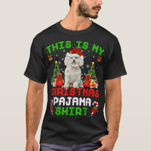 Camiseta Este É O Meu Natal Pajama Bichon Frise Dog Chri
