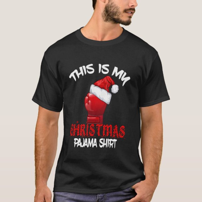 Camiseta Este É O Meu Natal Pajama Boxando Mma Fight Xmas (Frente)