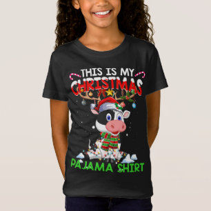 Camiseta Este É O Meu Natal Pajama Cow Reindeer
