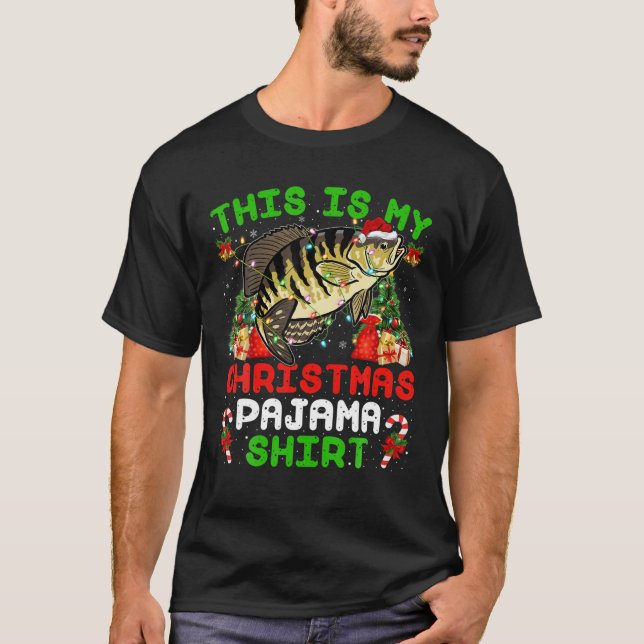 Camiseta Este É O Meu Natal Pajama Crappie Fish No Natal (Frente)