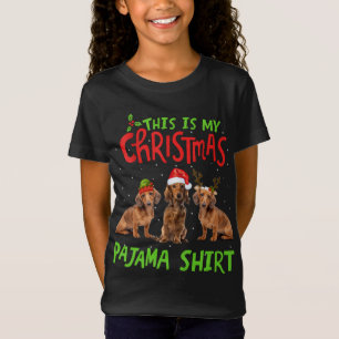 Camiseta Este É O Meu Natal Pajama Dachshund Gift Papais no