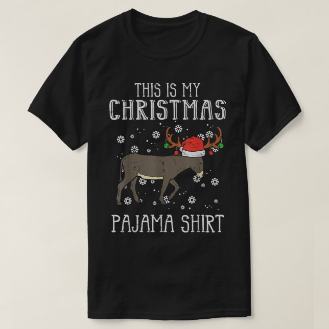 Camiseta Este é o meu Natal Pajama Donkey Xmas PJs Pajam (Frente do Design)