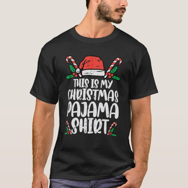 Camiseta Este É O Meu Natal Pajama Engraçado Homens Do Xmas (Frente)