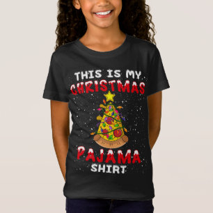 Camiseta Este é o meu Natal Pajama Engraçado Pizza Xmas Mul