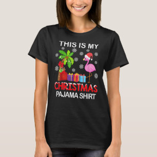 Camiseta Este É O Meu Natal Pajama Flamingo Havaiano