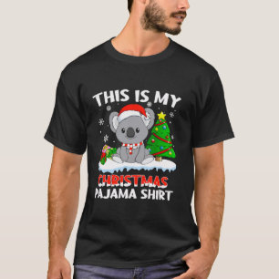 Camiseta Este É O Meu Natal Pajama Koala Santa Hat Girls