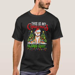 Camiseta Este É O Meu Natal Pajama Lighting Akita Dog Xma