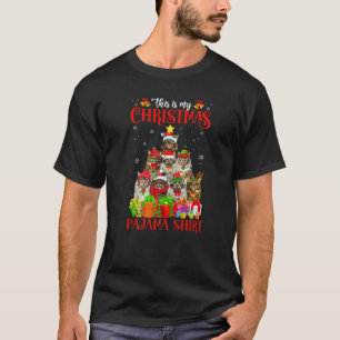 Camiseta Este É O Meu Natal Pajama Maine Coon Cat Xmas