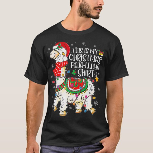 Camiseta Este É O Meu Natal Pajama Natal Papais noeis Llama (Frente)