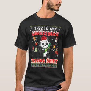 Camiseta Este É O Meu Natal Pajama Panda Feia-Me Suar