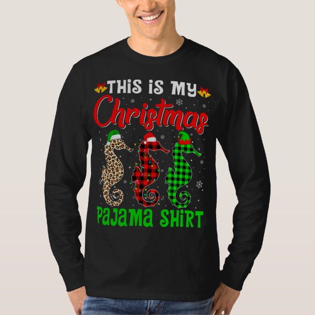 Camiseta Este É O Meu Natal Pajama Seacavalo Papais noeis H (Frente)