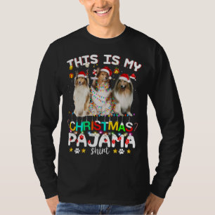 Camiseta Este É O Meu Natal Pajama Shetland Sheepdog Funn