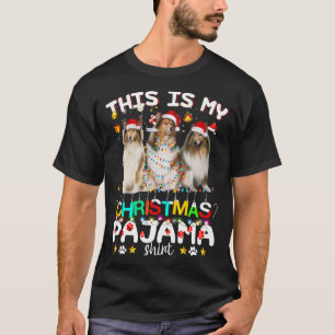 Camiseta Este É O Meu Natal Pajama Shetland Sheepdog Funn