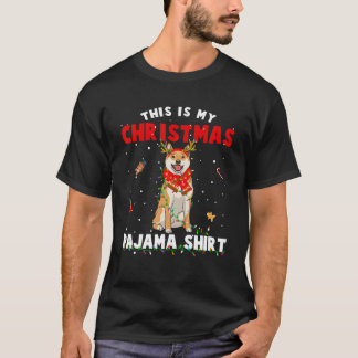 Camiseta Este É O Meu Natal Pajama Shiba Inu Lights