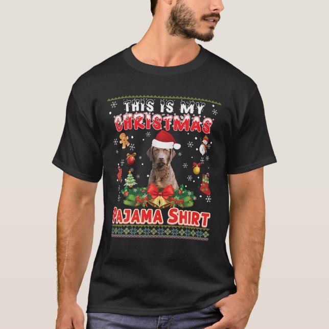 Camiseta Este É O Meu Natal Pajama Shirt Retrievers Chesa (Frente)