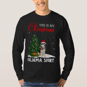 Camiseta Este É O Meu Natal Pajama Siberian Husky Xmas Do