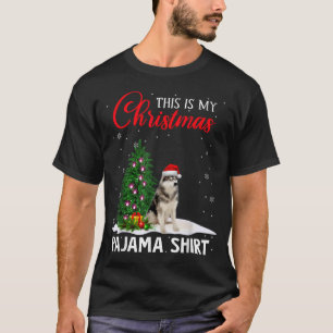 Camiseta Este É O Meu Natal Pajama Siberian Husky Xmas Do