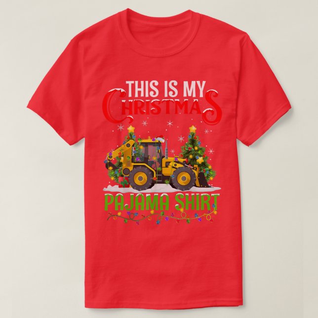 Camiseta Este É O Meu Natal Pajama Snow Plow No Natal (Frente do Design)