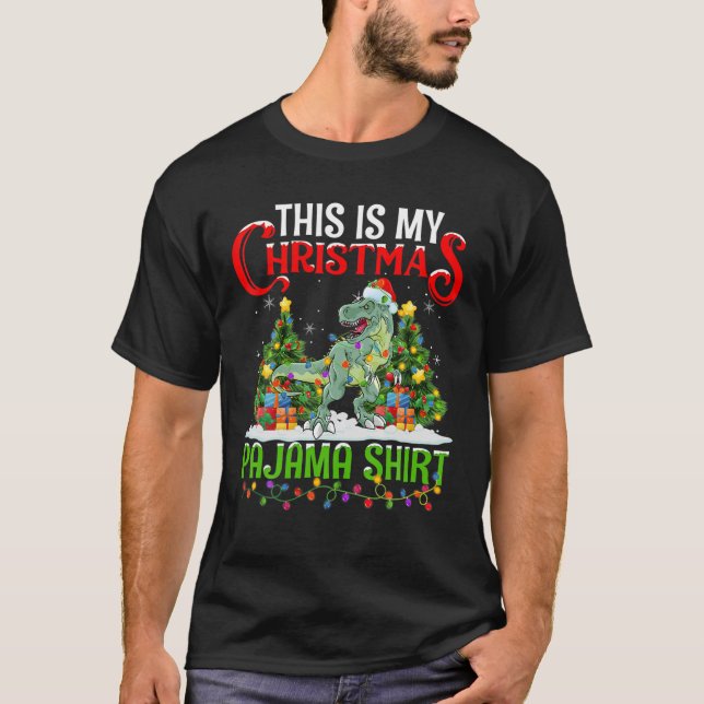 Camiseta Este É O Meu Natal Pajama Spinosauro Natal (Frente)