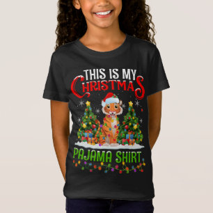Camiseta Este É O Meu Natal Pajama Tiger Christmas