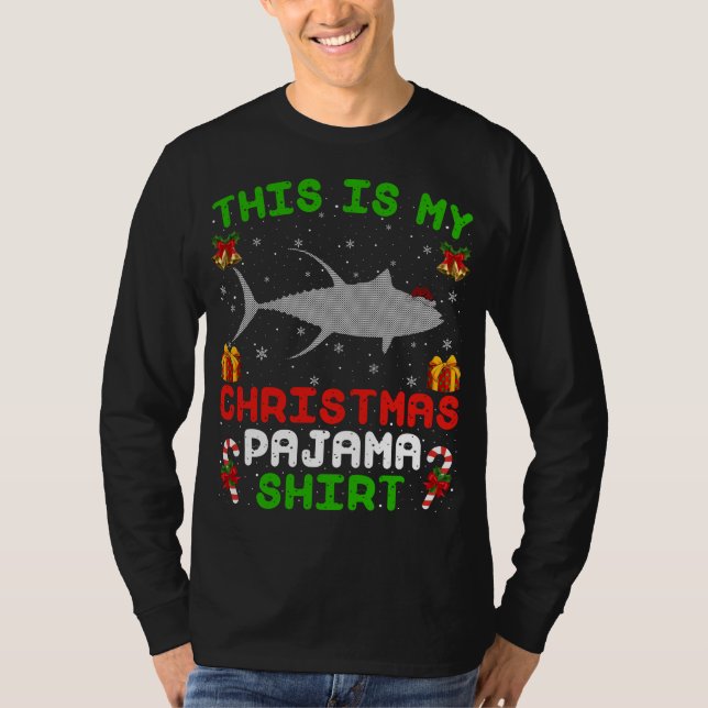 Camiseta Este É O Meu Natal Pajama Ugly Tuna (Frente)