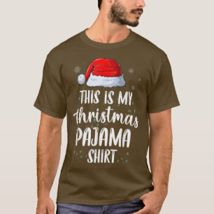 Camiseta Este É O Meu Natal Pajama Xmas Lights Santa Hat
