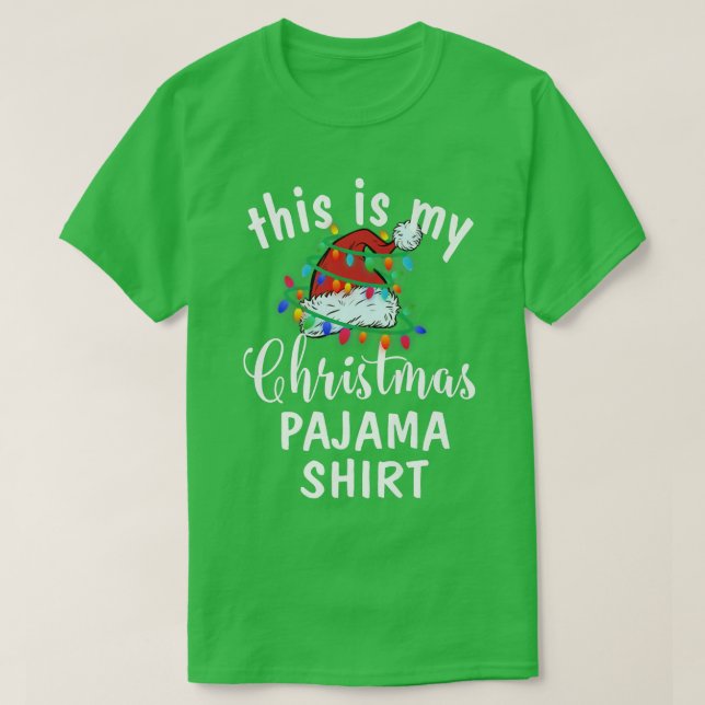 Camiseta Este É O Meu Natal Pajama Xmas Luz Engraçada Hol (Frente do Design)