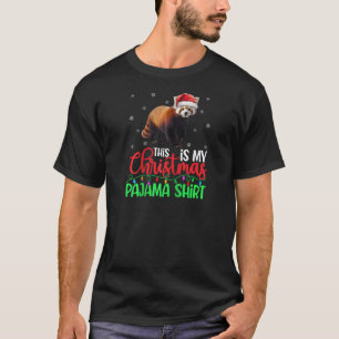 Camiseta Este É O Meu Natal Pajama Xmas Luz Vermelha Panda