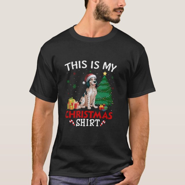 Camiseta Este é o meu Natal para o Cachorro de Inglês (Frente)