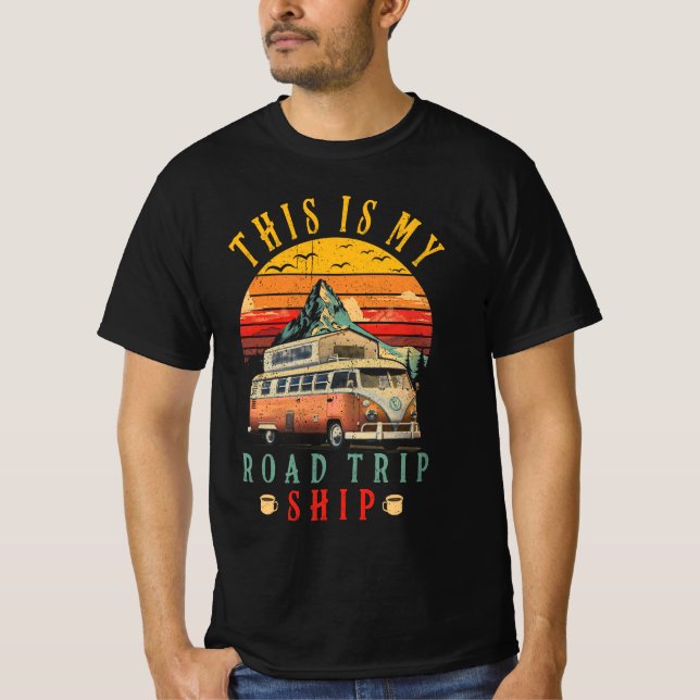 Camiseta Este É O Meu Navio De Viagem De Estrada, Acampando (Frente)