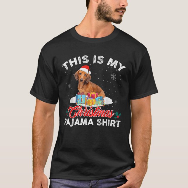 Camiseta Este É O Meu Pai De Mãe De Pajama Dachshund (Frente)