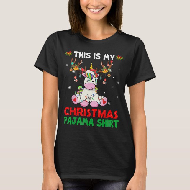 Camiseta Este É O Meu Pajama De Natal A Mostrar Papais noei (Frente)