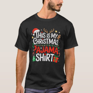 Camiseta Este É O Meu Pajama De Natal A Mostrar PJs De Xmas