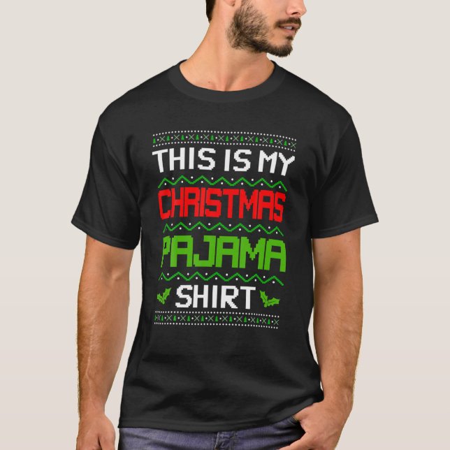 Camiseta Este É O Meu Pajama De Natal - Mulheres De Natal F (Frente)