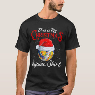 Camiseta Este É O Meu Pajama De Voleibol De Natal Para Rap