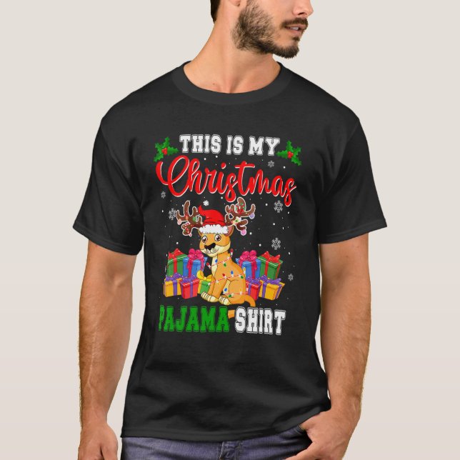 Camiseta Este É O Meu Papai noel De Natal Do Pajama Reindee (Frente)